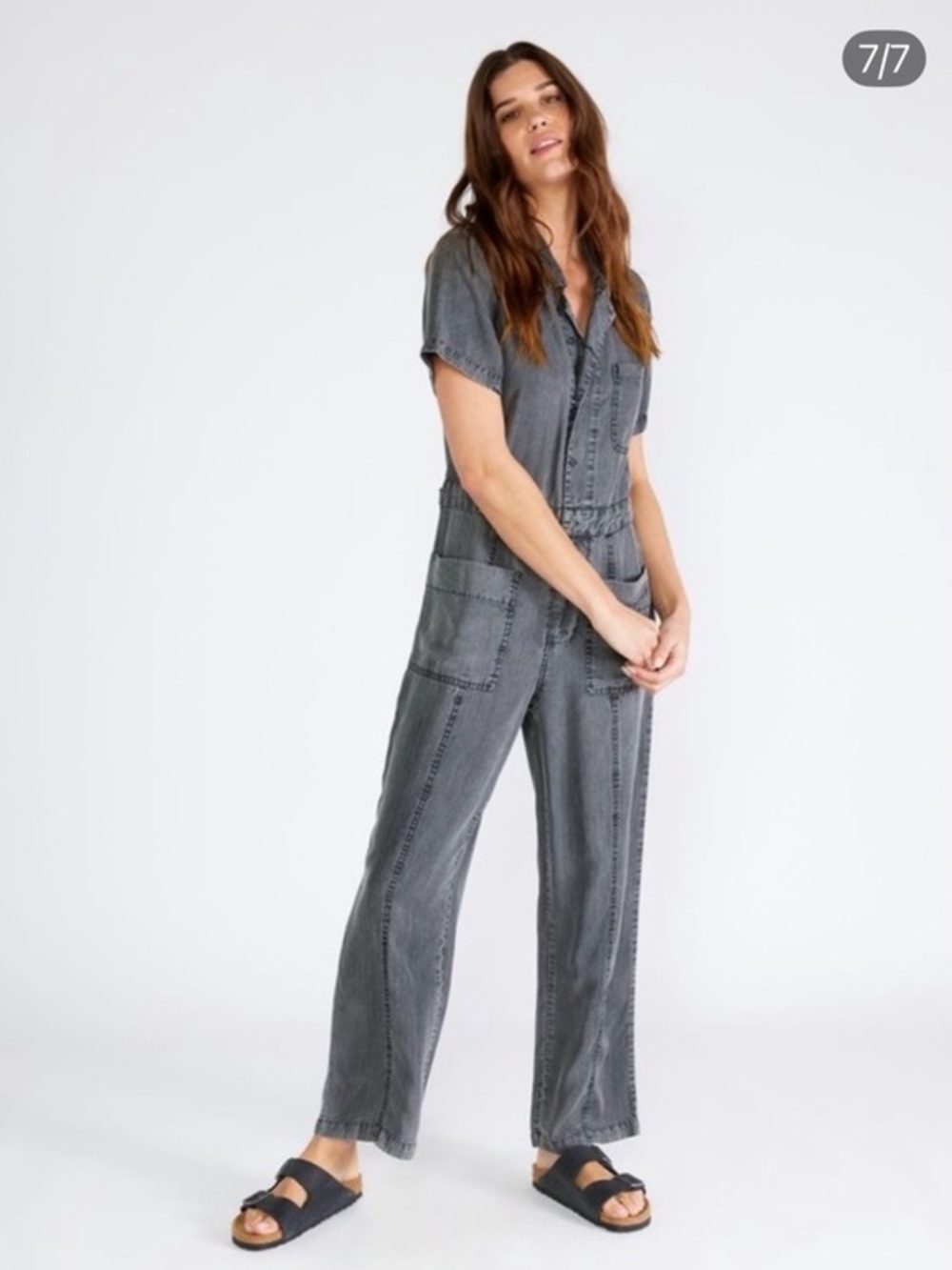Lovestitch Milo Tencel Utility Jumpsuit Gray Size S NWT